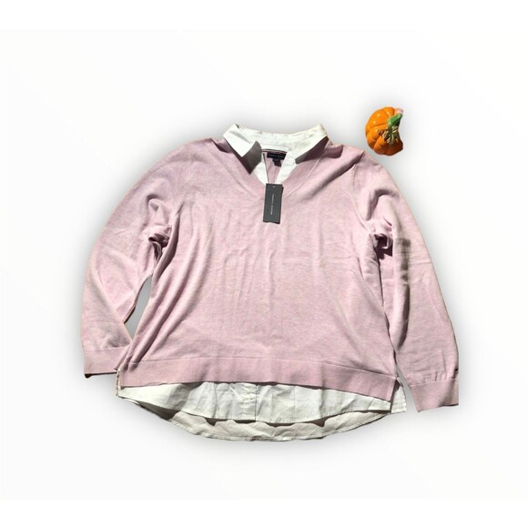 Tommy Hilfiger Women's Collared Sweater Blouse - XXL - Picture 1 of 3